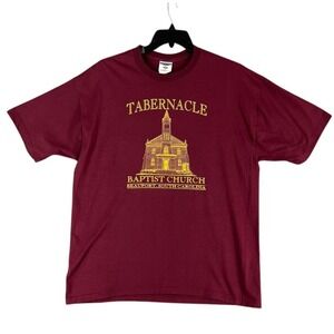 Tabernacle Baptist Church Mens Shirt XL Maroon Beaufort South‎ Carolina Graphic